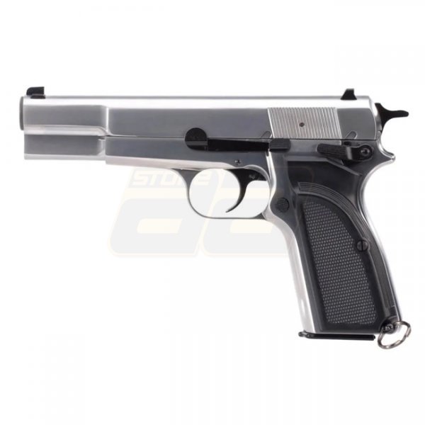 WE Hi-Power Mk3 Gas Blow Back Pistol - Silver
