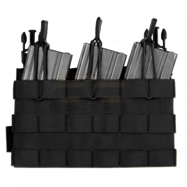 Warrior Detachable Triple MOLLE Open Pouch - Black