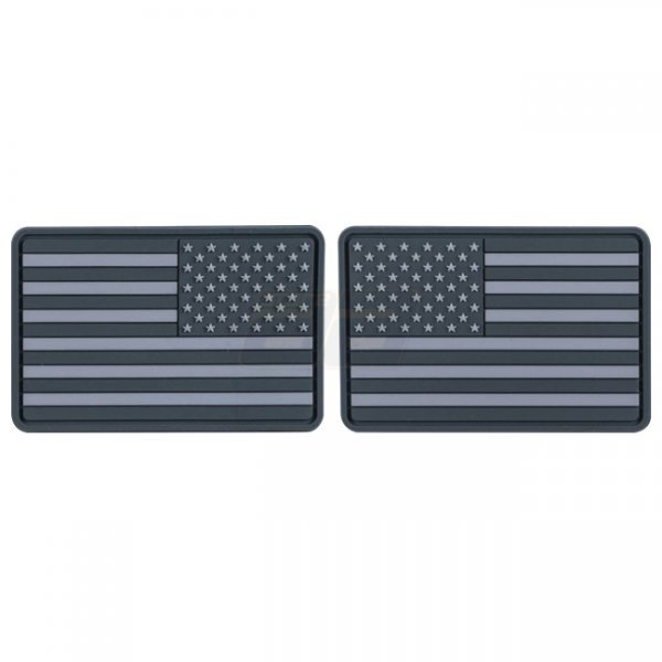 Helikon USA Small Flag PVC Patch Set 2pcs - Grey