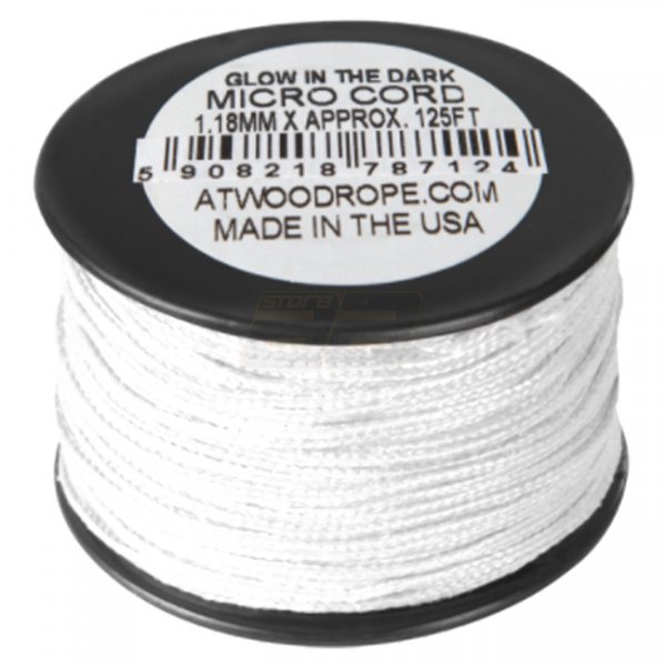 Atwood Rope Micro Uber Glow Cord 1.18mm 125ft - White