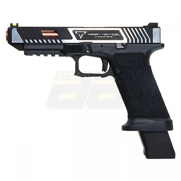 APS EMG TTI Combat Master G34 Slide & OMEGA Frame Gas Blow Back Pistol - Silver