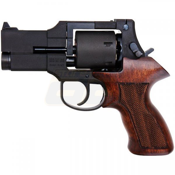 Marushin Mateba Gas Revolver 3 Inch Heavyweight Wood Grip Version - Black