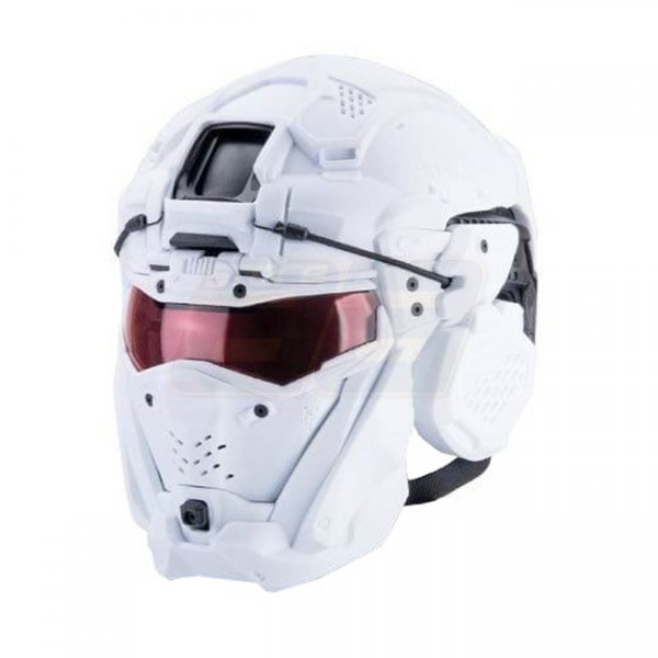 SRU Tactical Helmet Mask Set & Fast Helmet - White