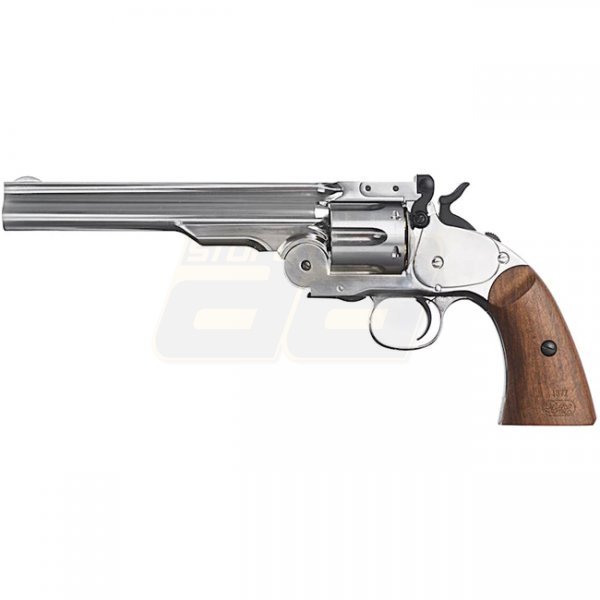 WinGun Break Top Major 3 1877 Revolver Co2 793 Brown Grip 6mm Version - Silver