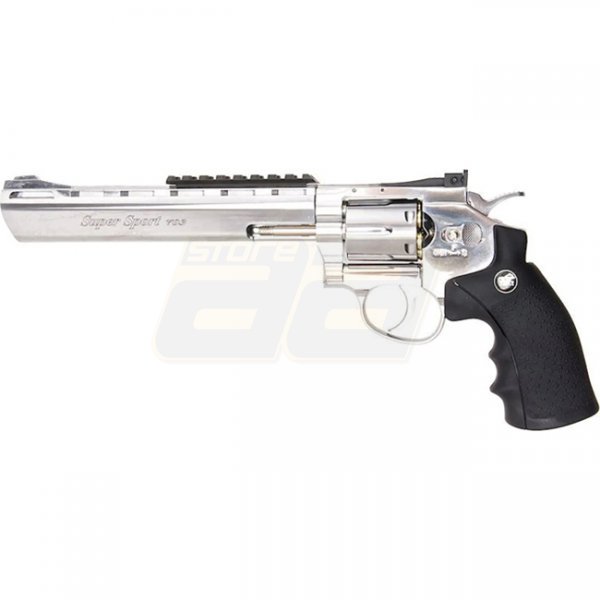 WinGun Revolver Co2 703 8 Inch Black Grip 6mm Version - Silver