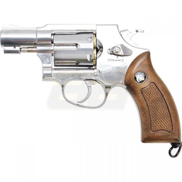 WinGun Revolver Co2 733 2 Inch Brown Grip 6mm Version - Silver