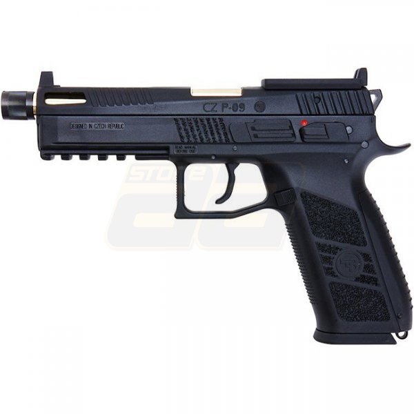 KJ Works CZ P-09 Silenced Optic Ready Co2 Blow Back Pistol - Black