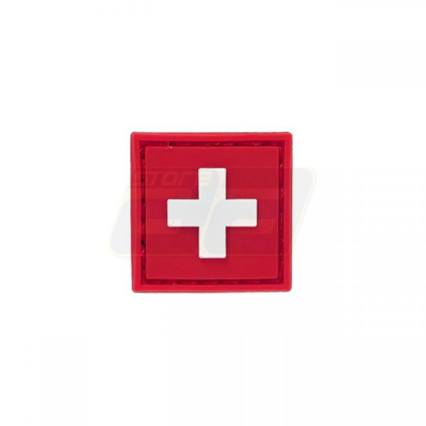 Pitchfork Swiss Flag Square Rubber Patch Small - Color