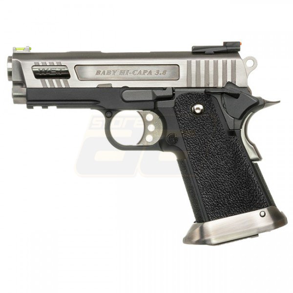 WE Hi-Capa 3.8 Velociraptor Gas Blowback Pistol - Silver