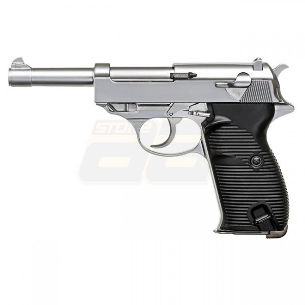 WE P38 L Gas Blowback Pistol - Silver