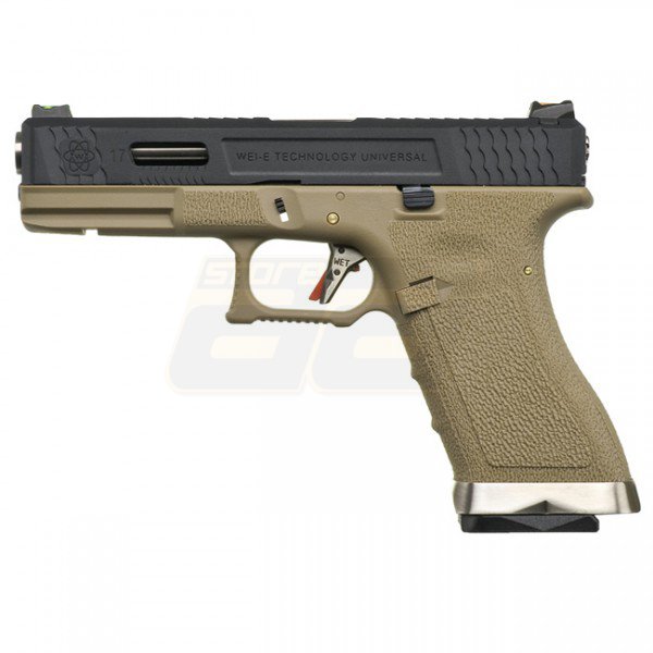 WE G17 T2 Gas Blow Back Pistol - Tan