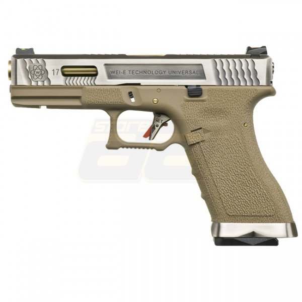 WE G17 T4 Gas Blow Back Pistol - Tan