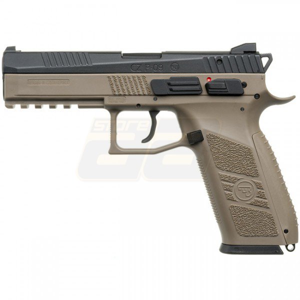 KJ Works CZ P-09 Gas Blow Back Pistol - Tan