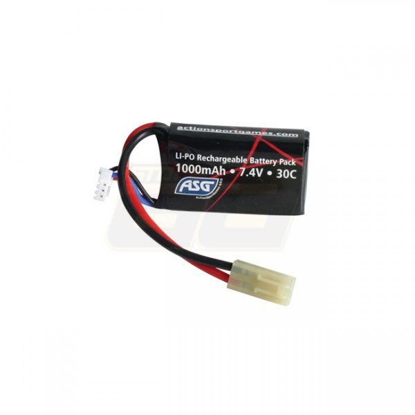 ASG 7.4V 1000mAh Li-Po 30C Battery - Block Type