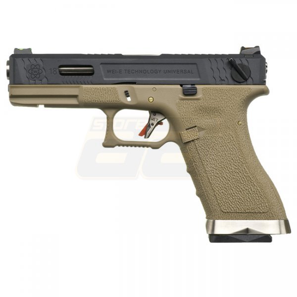 WE G18C T2 Gas Blow Back Pistol - Tan