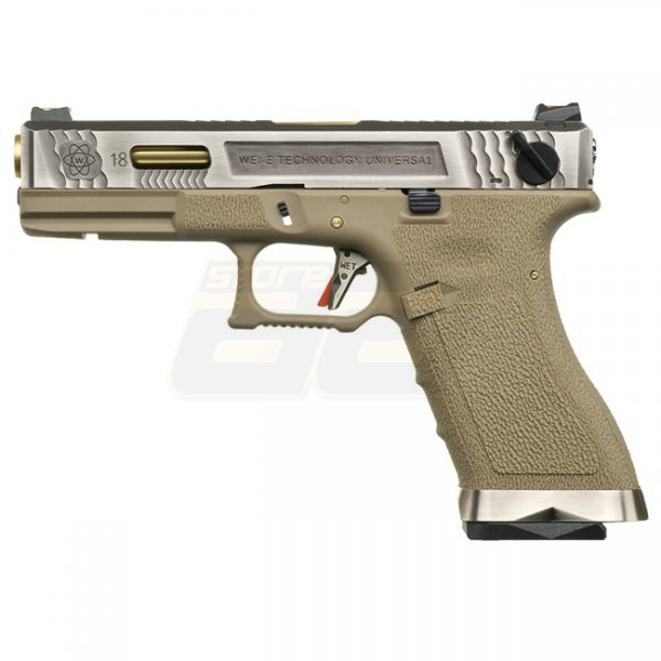 WE G18C T4 Gas Blow Back Pistol - Tan