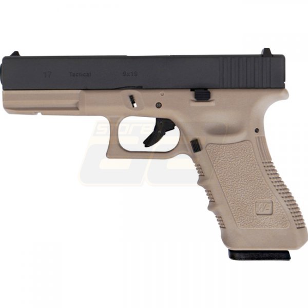 WE G17 Gas Blow Back Pistol - Tan
