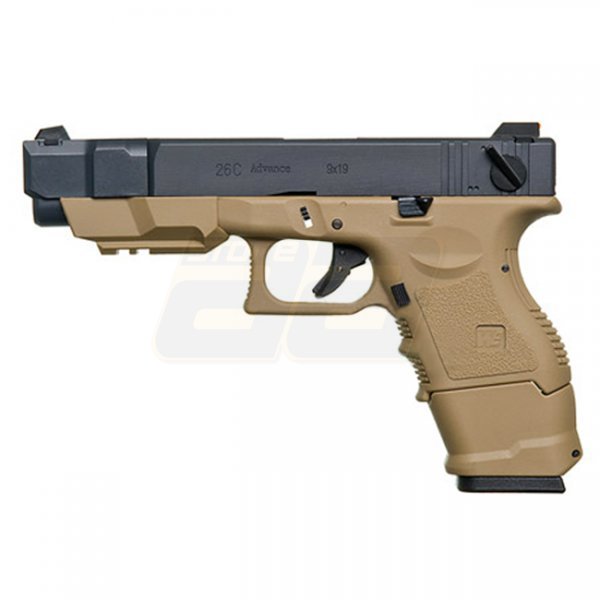 WE G26C Advanced Gas Blow Back Pistol - Tan