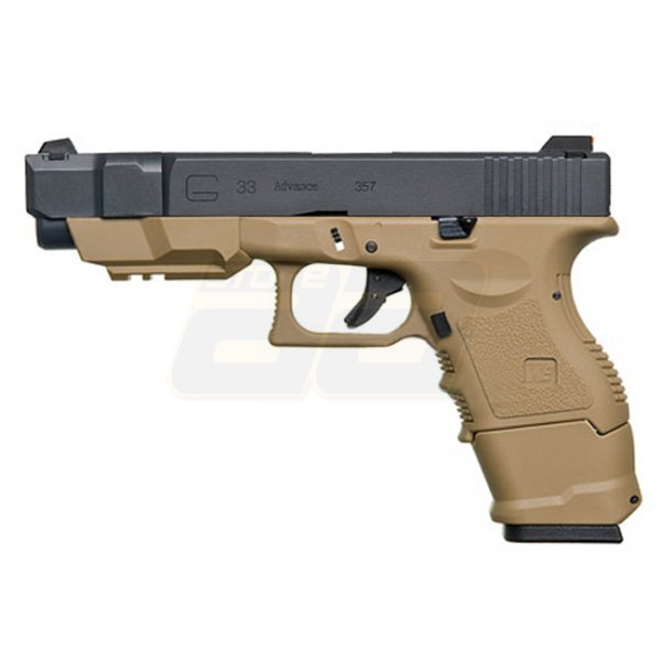 WE G33 Advanced Gas Blow Back Pistol - Tan