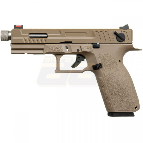 KJ Works KP-13F TBC Full Auto Co2 Blow Back Pistol - Tan