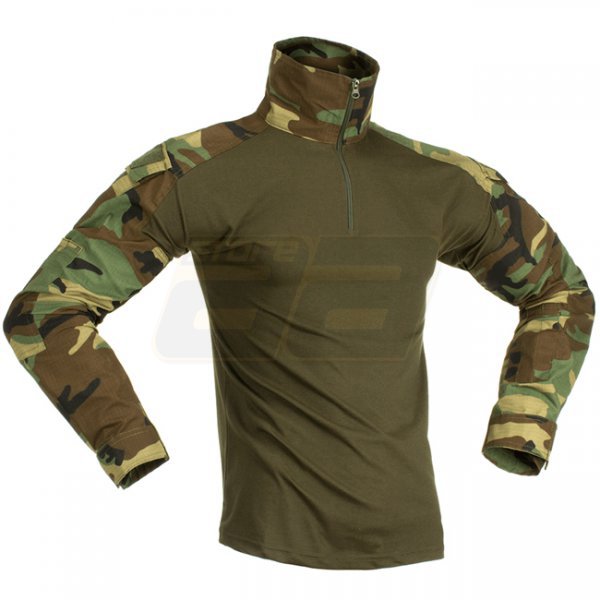 Invader Gear Combat Shirt - Woodland - S