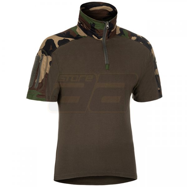 Invader Gear Combat Shirt Short Sleeve - Woodland - M