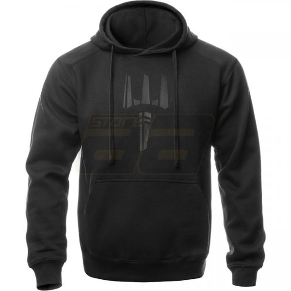 Pitchfork Casual Hoodie Black Print - Black - S