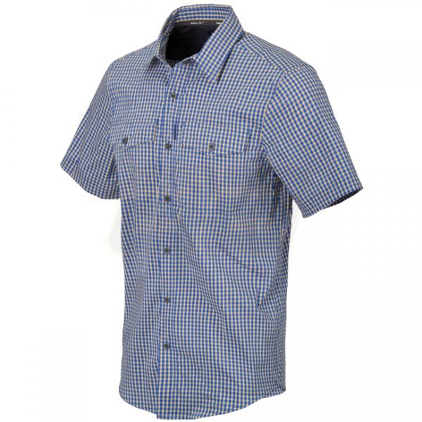 Helikon Covert Concealed Carry Short Sleeve Shirt - Royal Blue Checkered - M