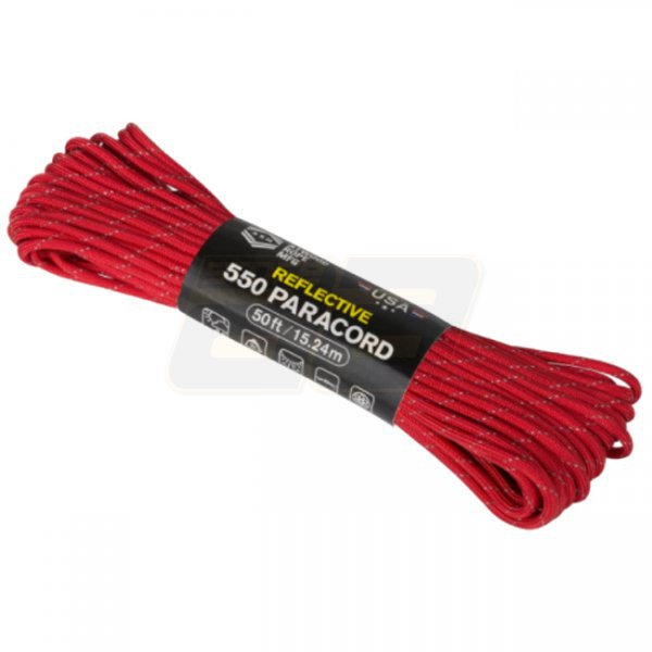 Atwood Rope 550 Paracord Reflective 50ft - Red