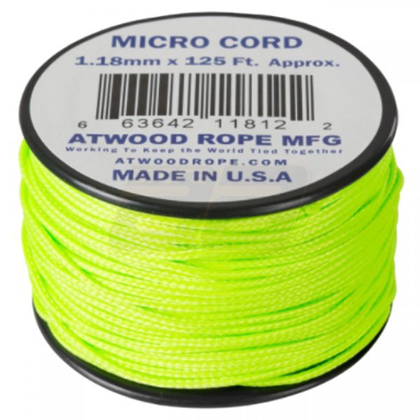 Atwood Rope Micro Cord 125ft - Neon Green
