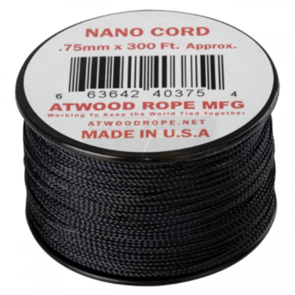 Atwood Rope Nano Cord 300ft - Black