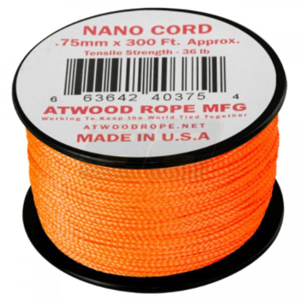 Atwood Rope Nano Cord 300ft - Neon Orange