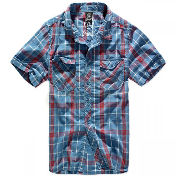 Brandit Roadstar Shirt Shortsleeve - Red / Blue - 2XL