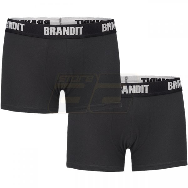 Brandit Boxershorts Logo 2-pack - Black / Black - M