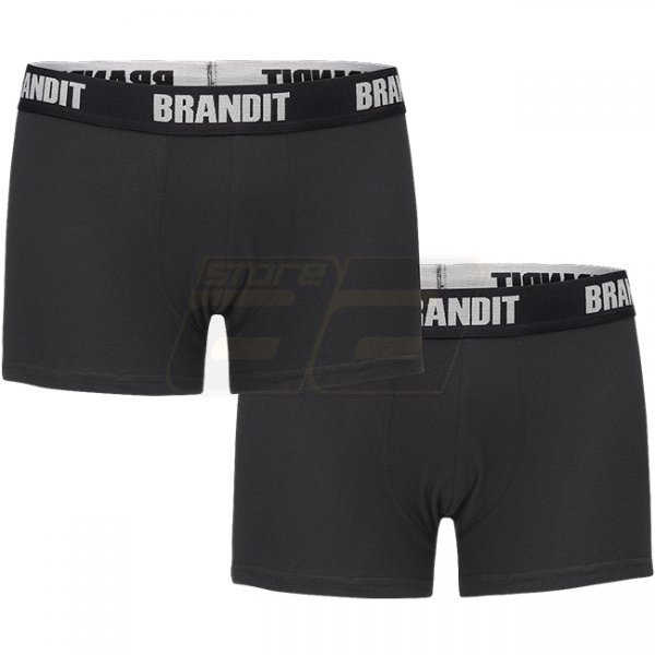 Brandit Boxershorts Logo 2-pack - Black / Black - L