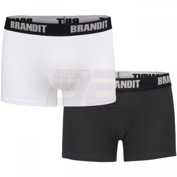 Brandit Boxershorts Logo 2-pack - White / Black - XL
