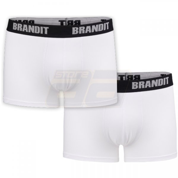 Brandit Boxershorts Logo 2-pack - White / White - M