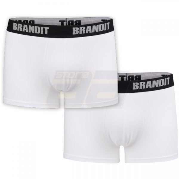 Brandit Boxershorts Logo 2-pack - White / White - 3XL