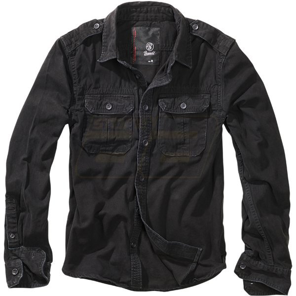 Brandit Vintage Shirt Longsleeve - Black - 4XL