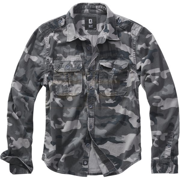 Brandit Vintage Shirt Longsleeve - Grey Camo - 4XL