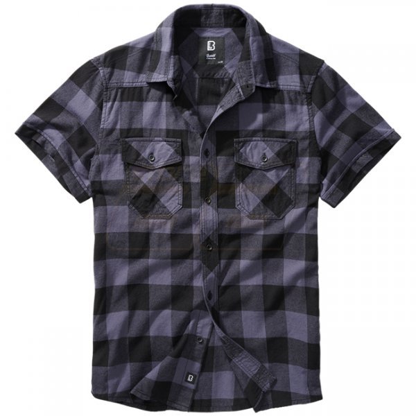 Brandit Checkshirt Halfsleeve - Black / Grey - M