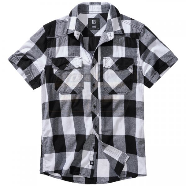 Brandit Checkshirt Halfsleeve White / Black - XL