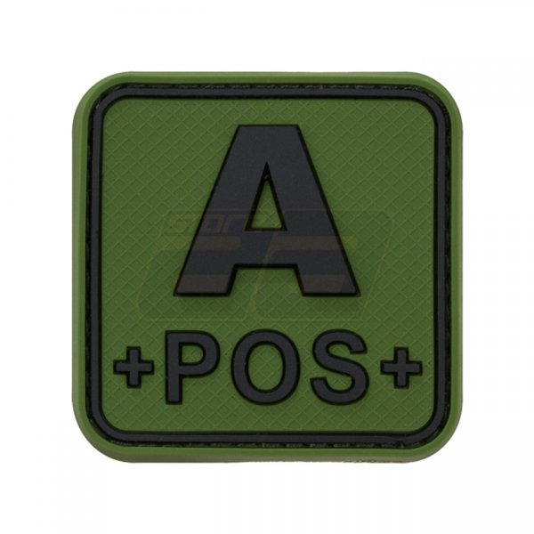 JTG Bloodtype Square Rubber Patch A Pos - Forest