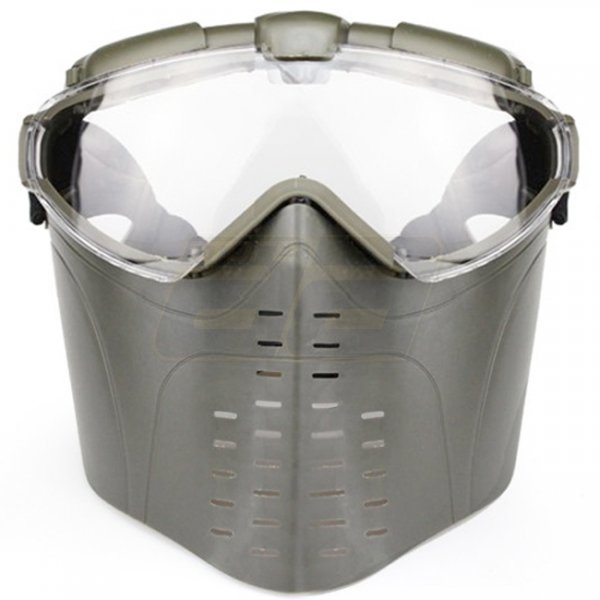 WoSport Ventilated Full Face Mask - Olive