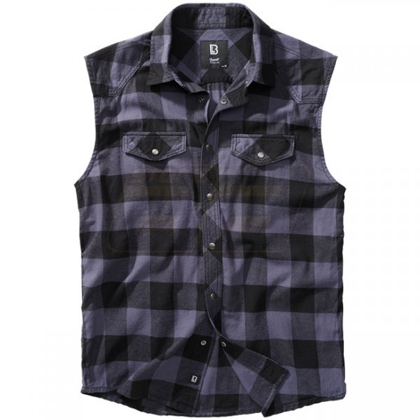 Brandit Checkshirt Sleeveless - Black / Grey - 2XL