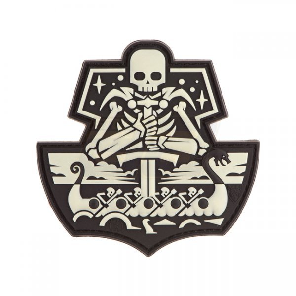 JTG Ghost Ship Skull Rubber Patch - Glow in the Dark