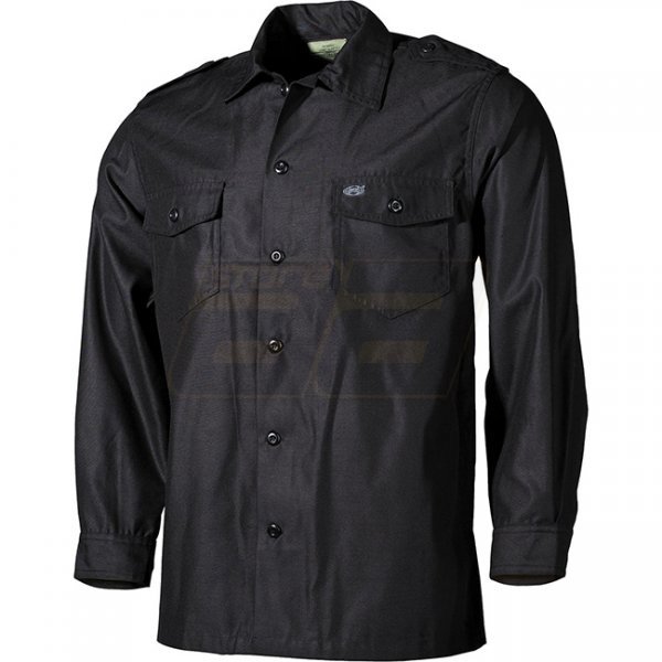 MFH US Shirt Long Sleeve - Black - L