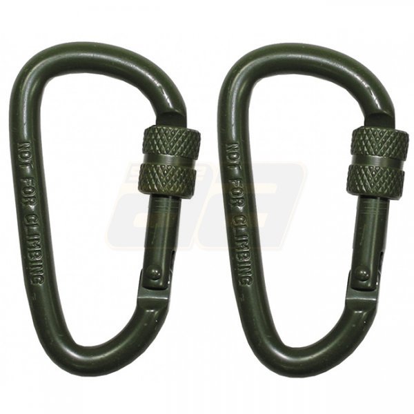 MFH Carabiner Screw Lock 60 mm 2 pcs - Olive