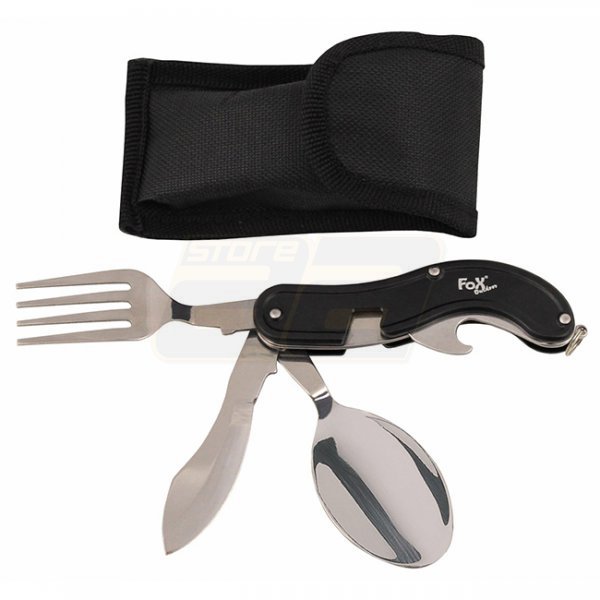 FoxOutdoor Pocket Knife Cutlery Set - Black