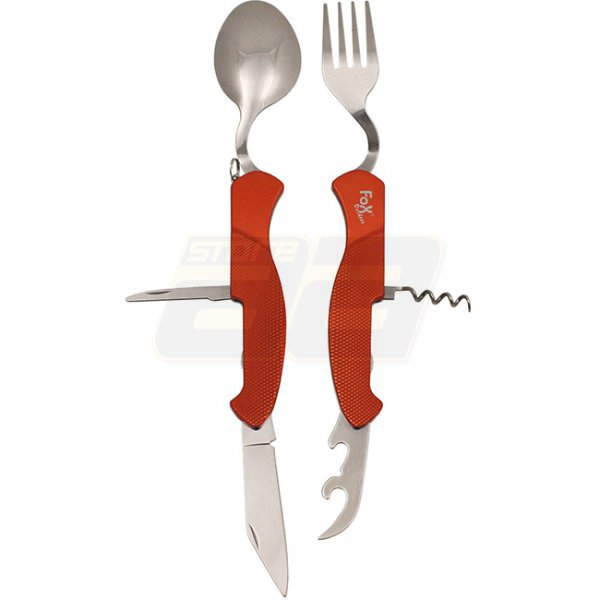 FoxOutdoor Pocket Knife Cutlery Set - Red